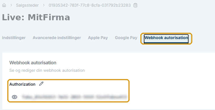 Webhook authorization on a Point of Sale