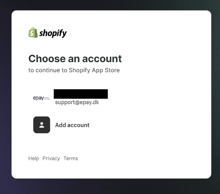 Shopify app setup