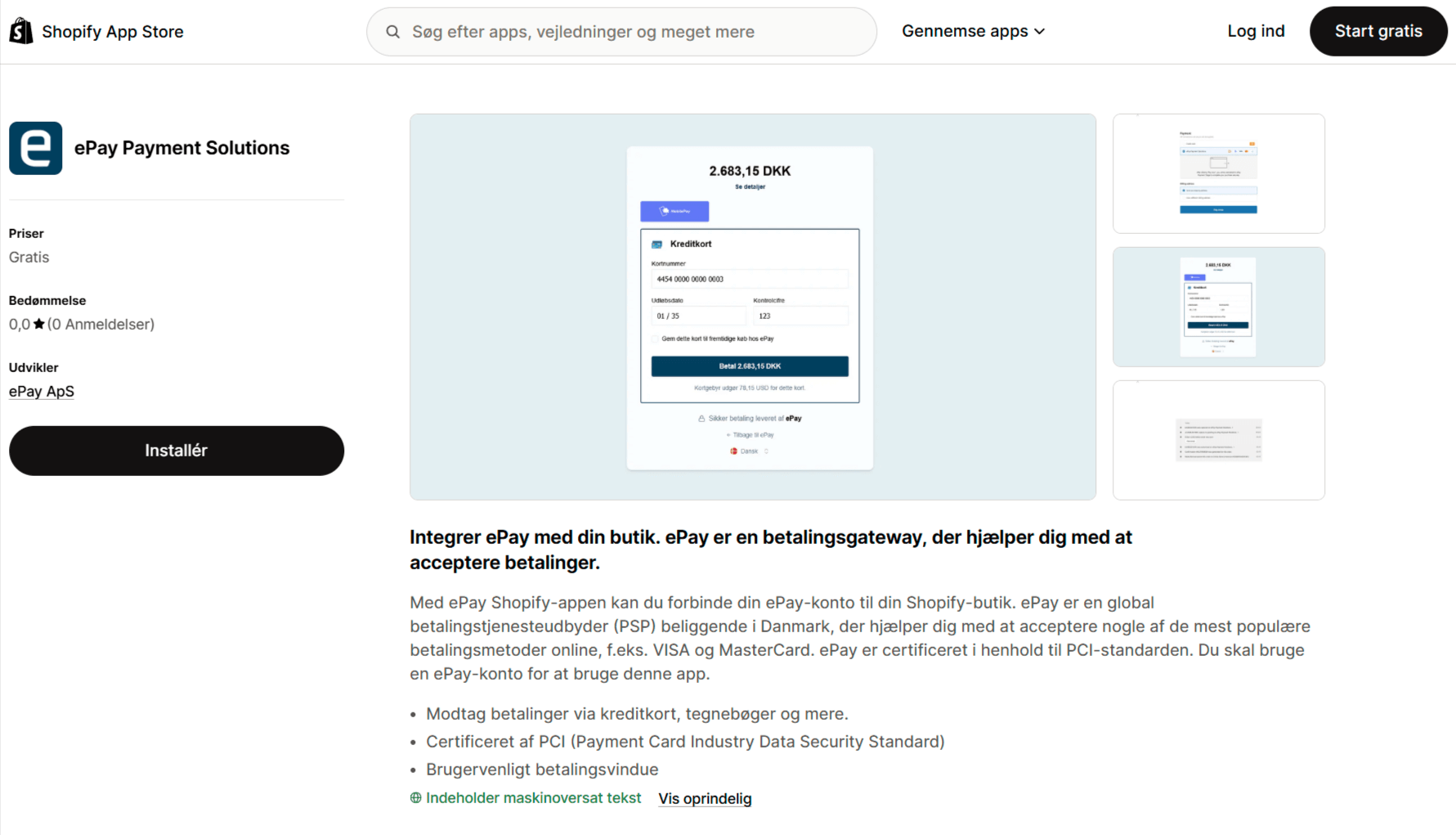 ePay on Shopify app store